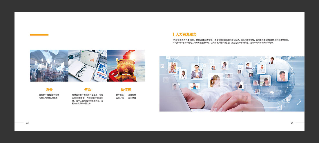 北京萬古人力資源公司宣傳冊(cè)，精裝畫冊(cè)設(shè)計(jì)-4